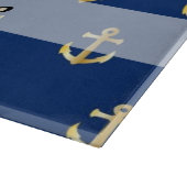Blaues Ankermuster Schneidebrett (Ecke)