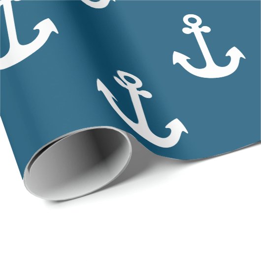 Blaues Ankerpapier Geschenkpapier (Rolleneckpunkt)