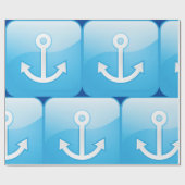 Blaues Ankersymbol - Modern Maritime Geschenkpapier (Flach)