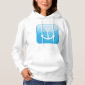 Blaues Ankersymbol - Modern Maritime Hoodie (Vorderseite)