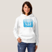 Blaues Ankersymbol - Modern Maritime Hoodie (Vorne ganz)