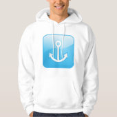 Blaues Ankersymbol - Modern Maritime Hoodie (Vorderseite)