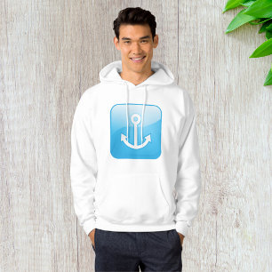 Blaues Ankersymbol - Modern Maritime Hoodie