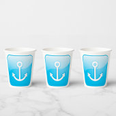 Blaues Ankersymbol - Modern Maritime Pappbecher