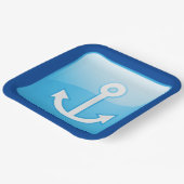 Blaues Ankersymbol - Modern Maritime Pappteller (Gewinkelt)