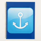 Blaues Ankersymbol - Modern Maritime Planer (Vorderseite)