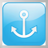 Blaues Ankersymbol - Modern Maritime Poster (Vorne)