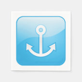 Blaues Ankersymbol - Modern Maritime Serviette (Vorderseite)