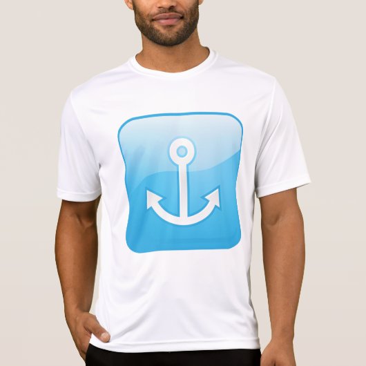 Blaues Ankersymbol - Modern Maritime T-Shirt (Vorderseite)