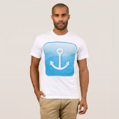 Blaues Ankersymbol - Modern Maritime T-Shirt (Vorne ganz)