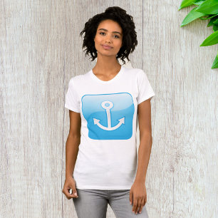 Blaues Ankersymbol - Modern Maritime T-Shirt