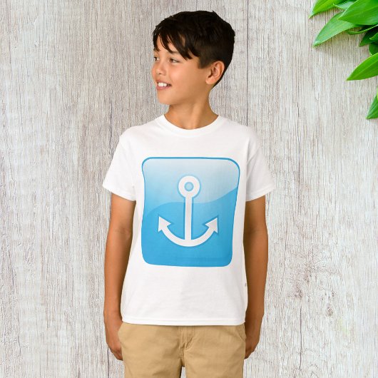 Blaues Ankersymbol - Modern Maritime T-Shirt