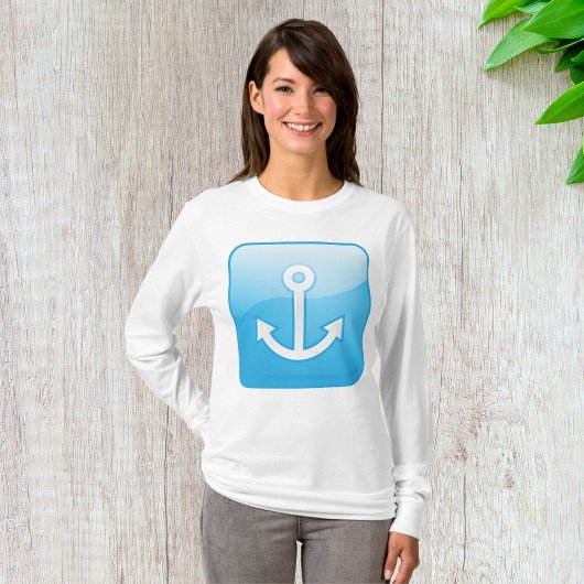 Blaues Ankersymbol - Modern Maritime T-Shirt