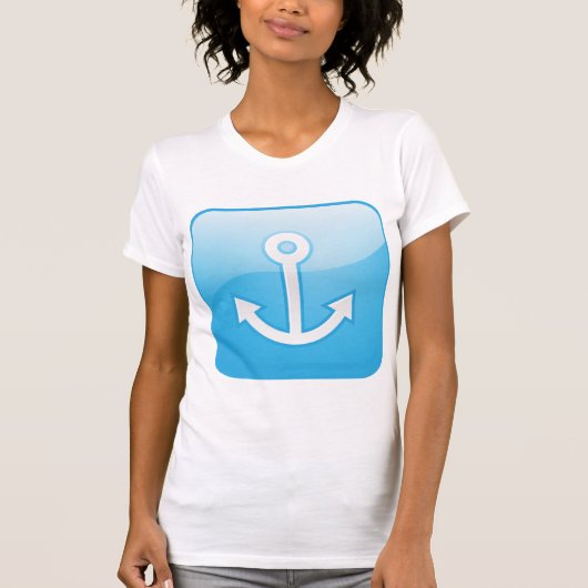 Blaues Ankersymbol - Modern Maritime T-Shirt (Vorderseite)