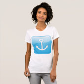 Blaues Ankersymbol - Modern Maritime T-Shirt (Vorne ganz)