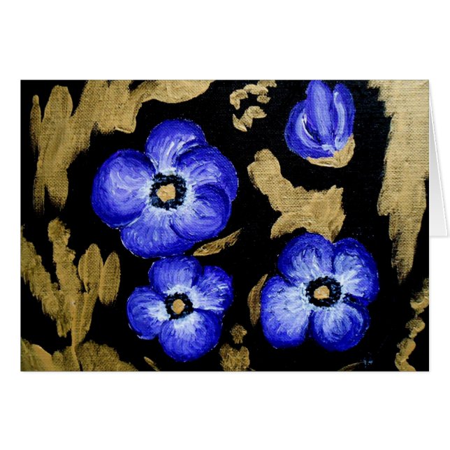Blaues Annemones - abstrakte Kunst (Vorderseite (Horizontal))