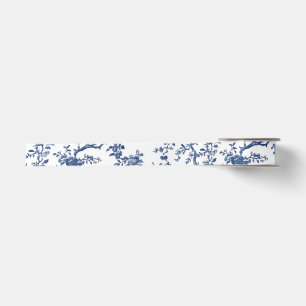 Blaues antikes Blumen-Toile-Gartenparty-Satinband Satinband
