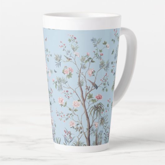 Blaues antikes Blumenmuster Milchtasse (Rechte Ecke)