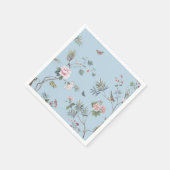 Blaues antikes Blumenmuster Serviette (Ecke)