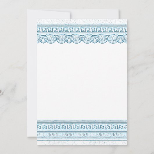 Blaues antikes historisches Custom-Party Einladung (Rückseite)