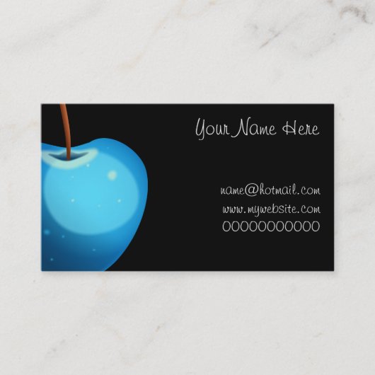 Blaues Apple, Ihr Name hier, name@hotmail.comwww.. Visitenkarte (Vorderseite)