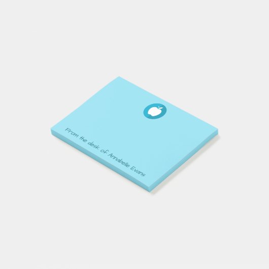 Blaues Apple Post-it Klebezettel (angewinkelt)