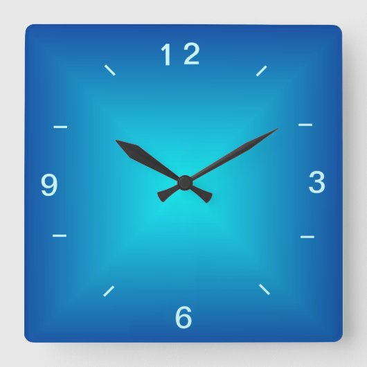 Blaues Aqua-Leuchtmittel > Schlichte Wall-Uhr Quadratische Wanduhr (Vorderseite)