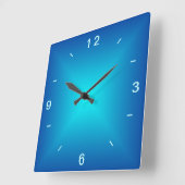 Blaues Aqua-Leuchtmittel > Schlichte Wall-Uhr Quadratische Wanduhr (Winkel)