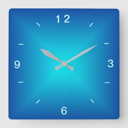 Blaues Aqua-Leuchtmittel > Schlichte Wall-Uhr Quadratische Wanduhr (Vorderseite)
