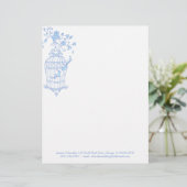 Blaues Aqua-Liebesvogelkäfig Briefkopf (Stehend Vorderseite)