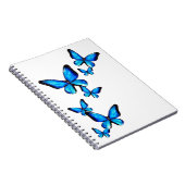 Blaues Aqua-Schmetterling Wasserfarbe Spiral-Noteb Notizblock (Rechte Seite)