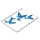 Blaues Aqua-Schmetterling Wasserfarbe Spiral-Noteb Notizblock (Linke Seite)