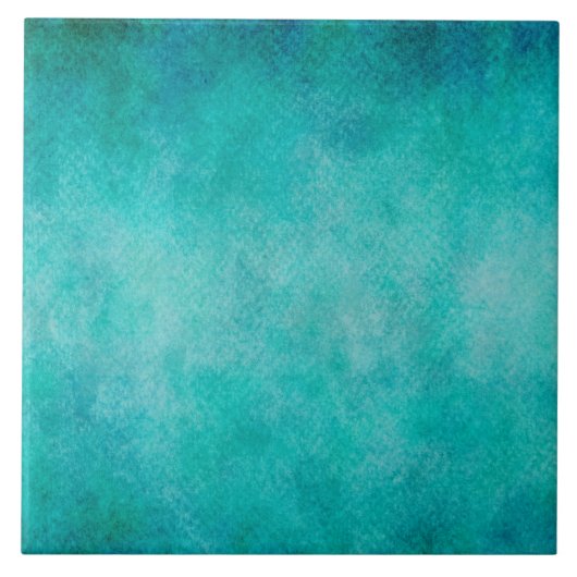 Blaues Aquaaquamarines Watercolor-Papier-bunte Fliese (Vorderseite)