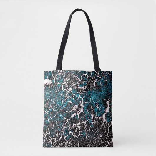 Blaues Aquamarines Abstraktes Muster Tasche (Vorderseite)