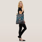 Blaues Aquamarines Abstraktes Muster Tasche (Am Model)