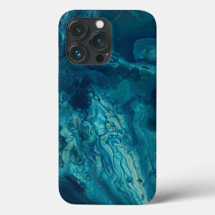 Blaues Aquamarines Acrylgießen Abstrakter Fluid A Case-Mate iPhone Hülle