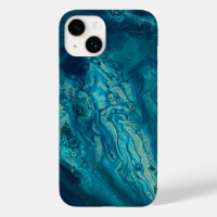 Blaues Aquamarines Acrylgießen Abstrakter Fluid Ar