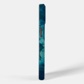 Blaues Aquamarines Acrylgießen Abstrakter Fluid Ar Case-Mate iPhone Hülle (Rückseite / Rechts)