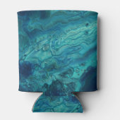 Blaues Aquamarines Acrylgießen Abstrakter Fluid Ar Dosenkühler (Rückseite)