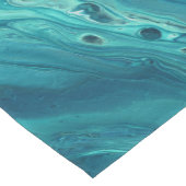 Blaues Aquamarines Acrylgießen Abstrakter Fluid Ar Kurzer Tischläufer (Ecke)