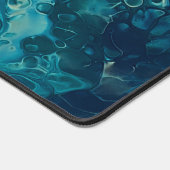 Blaues Aquamarines Acrylgießen Abstrakter Fluid Ar Schreibtischunterlage (Ecke)