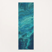 Blaues Aquamarines Acrylgießen Abstrakter Fluid Ar Yogamatte (Vorderseite)