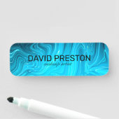 Blaues Aquamarines Aqua Berufliches Paradies Namensschild (Beispiel)