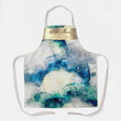 Blaues aquamarines Aquarell Schönheit berufliche S Schürze (Vorderseite)