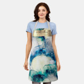 Blaues aquamarines Aquarell Schönheit berufliche S Schürze (Getragen)