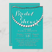 Blaues Aquamarines Brautparty Einladung (Vorne/Hinten)