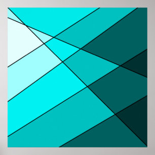 Blaues aquamarines dekoratives des Aqua Poster