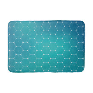 Blaues aquamarines DNA-Muster Badematte
