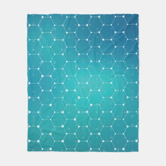 Blaues aquamarines DNA-Muster Fleecedecke (Vorderseite)
