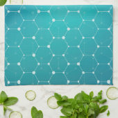 Blaues aquamarines DNA-Muster Geschirrtuch (Gefaltet)